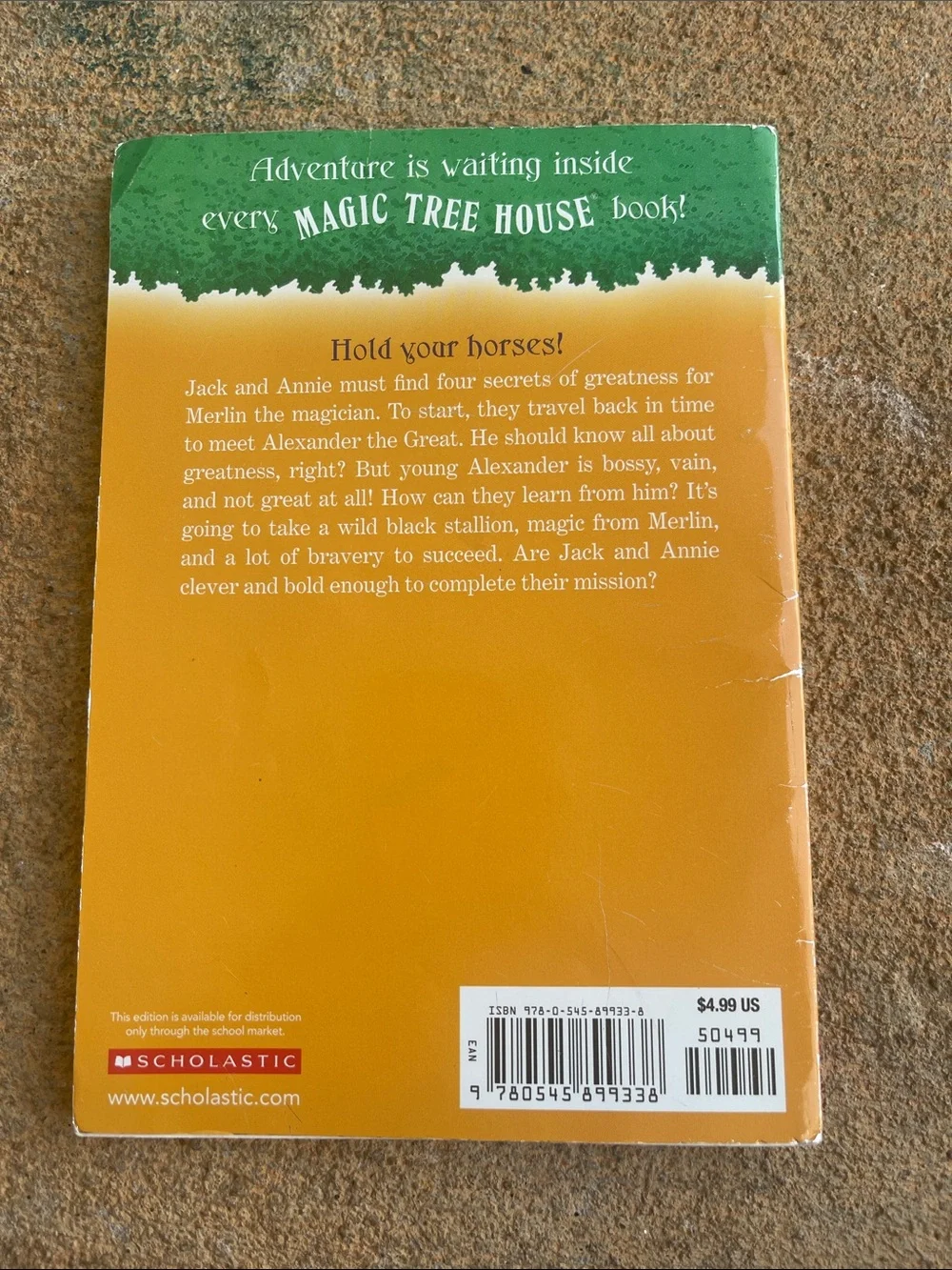Scholastic Green & Yellow Magic Tree House Back Cover